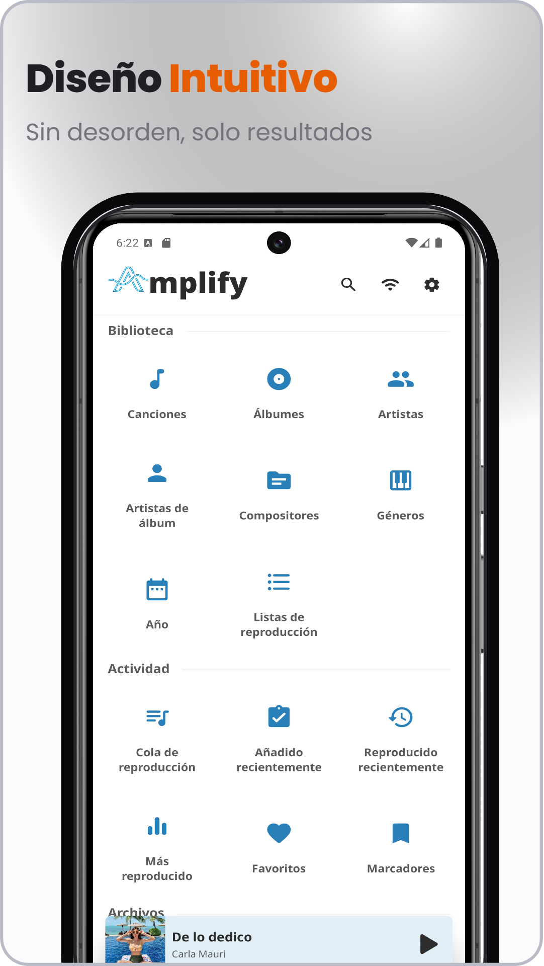 Captura de Amplify: Reproductor Hi-Res